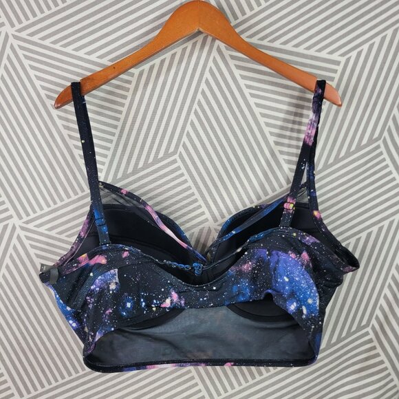 Torrid Swim Bikini Top Plus 3 3X Galaxy Strappy Push Up Balconette Underwire Bra - Picture 4 of 8